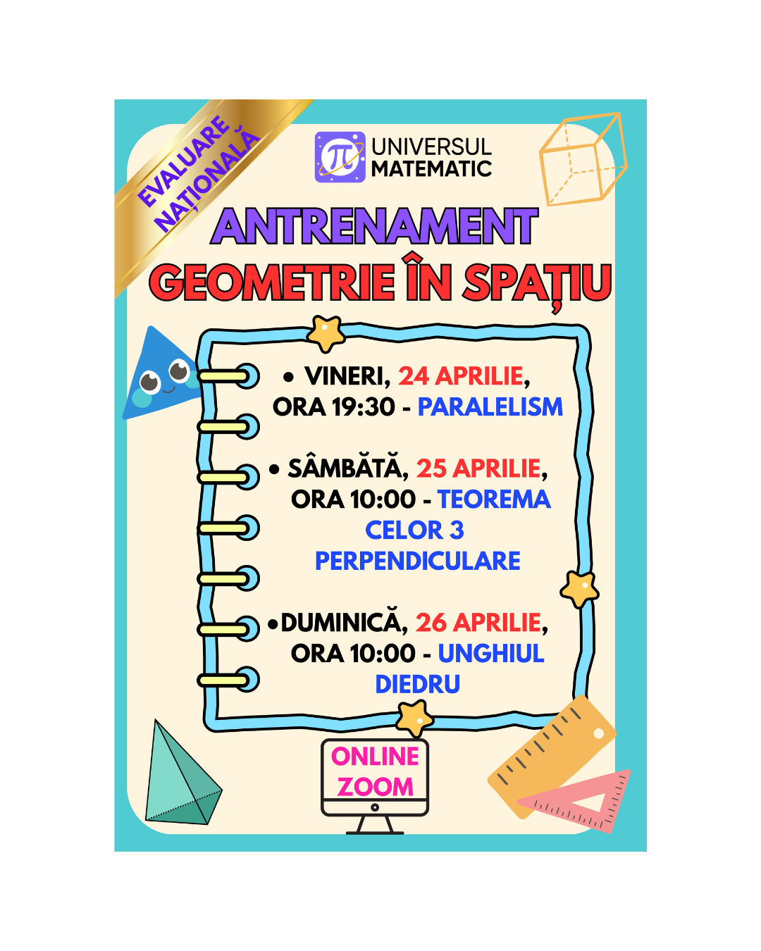 ANTRENAMENT ONLINE GEOMETRIE ÎN SPAȚIU