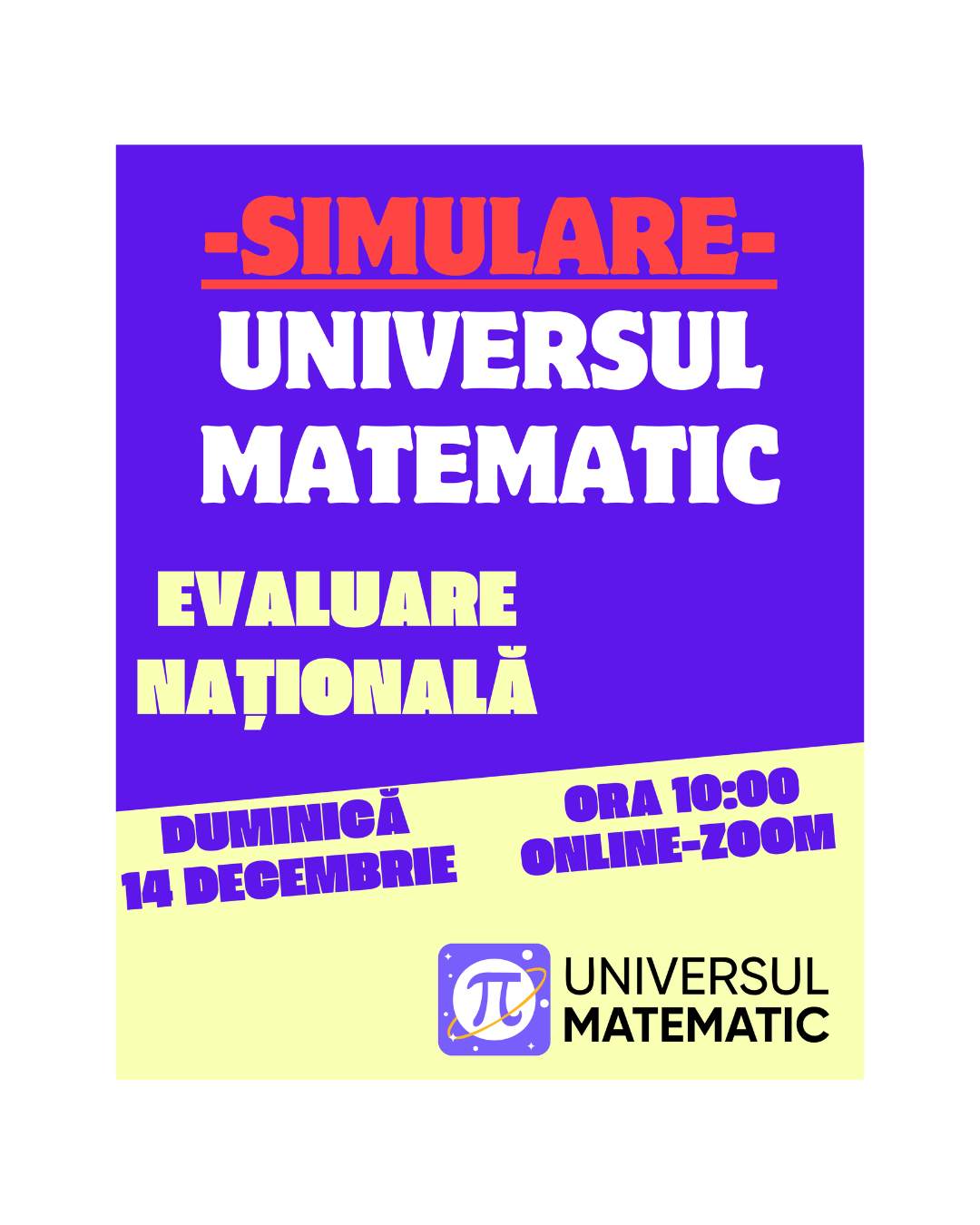 SIMULARE EVALUARE NAȚIONALĂ -Universul Matematic