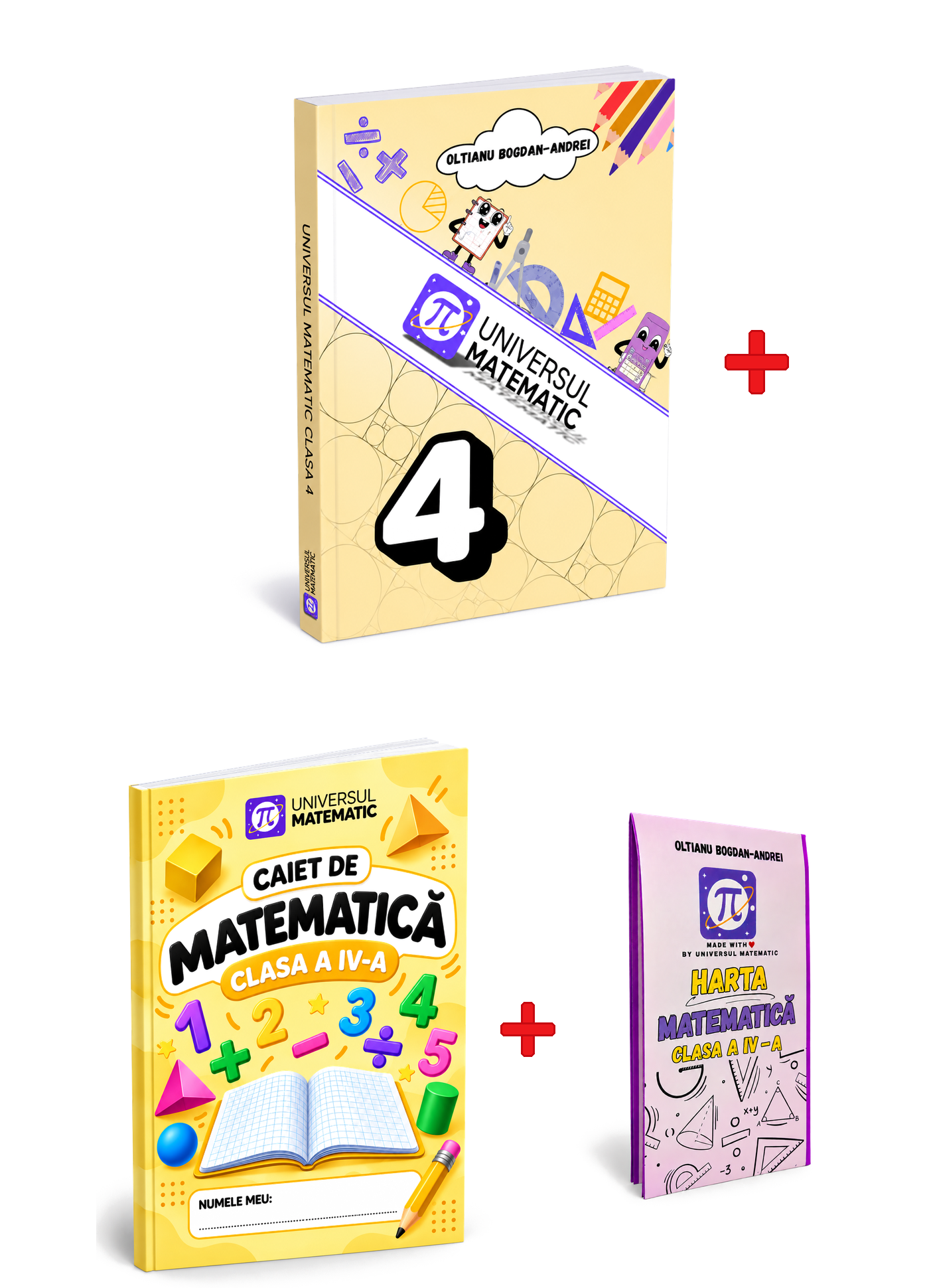 PACHET MATEMATICĂ CLASA a IV-a – Carte + Hartă Matematică (anexă) + Caiet cu Memorator Cadou
