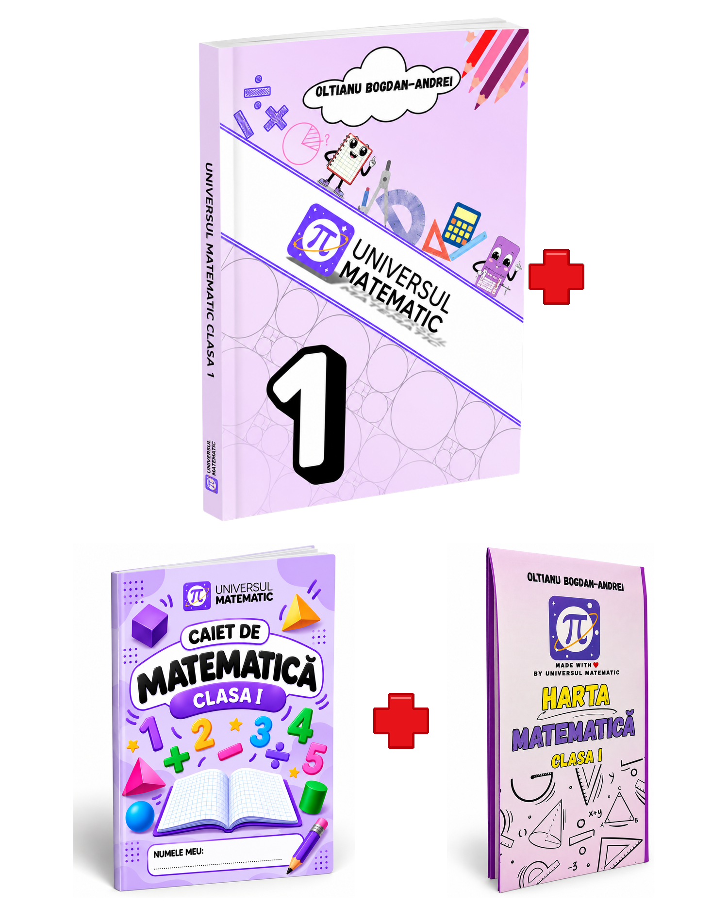 PACHET MATEMATICĂ – CLASA I - Carte + Hartă Matematică (anexă) + Caiet cu Memorator Cadou